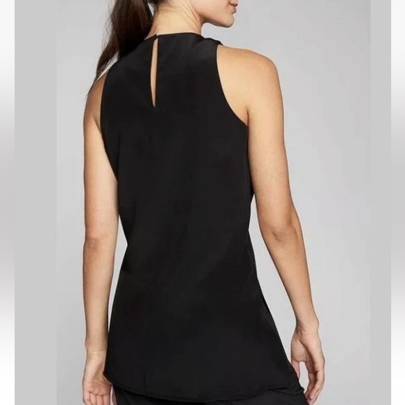 Athleta Washable Black 100% Silk Side Slit CYA Sleeveless Top. Size Large. - Picture 4 of 15